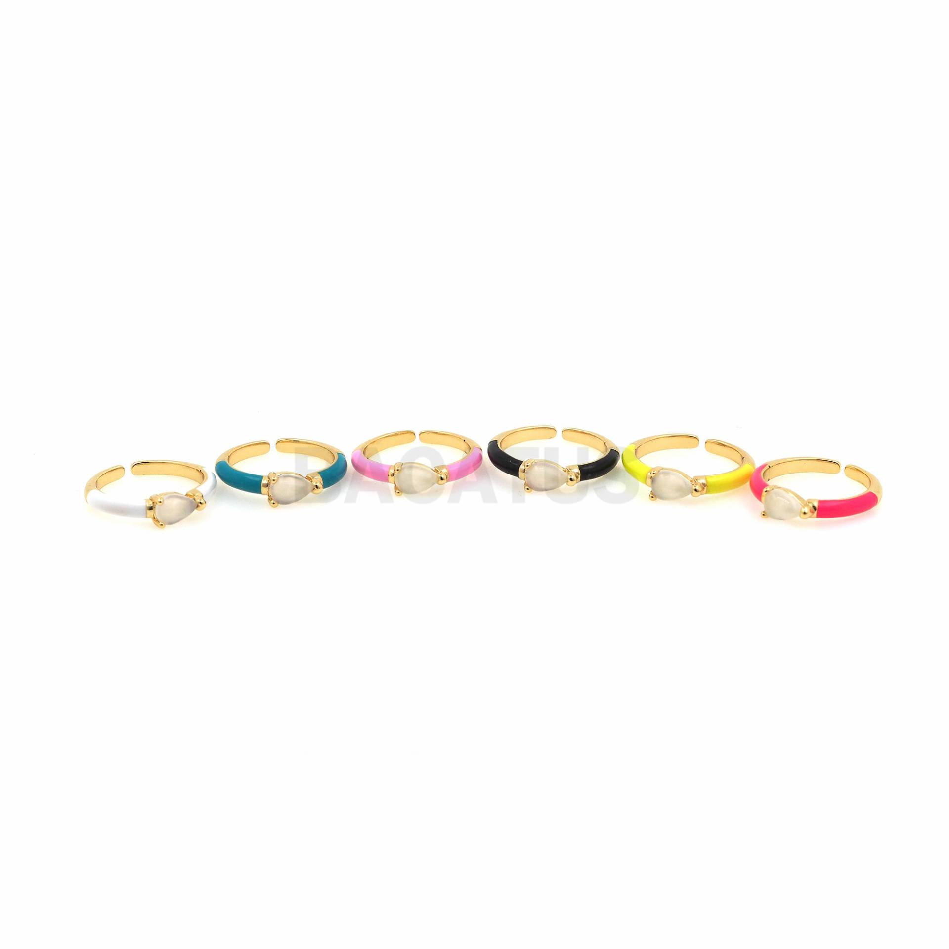 18K Gold Filled Emaille Multicolor Ring, Micropave Cz Fake Diamond Verstellbarer Verlobungsring, Verlobungsring von BACATUSCR