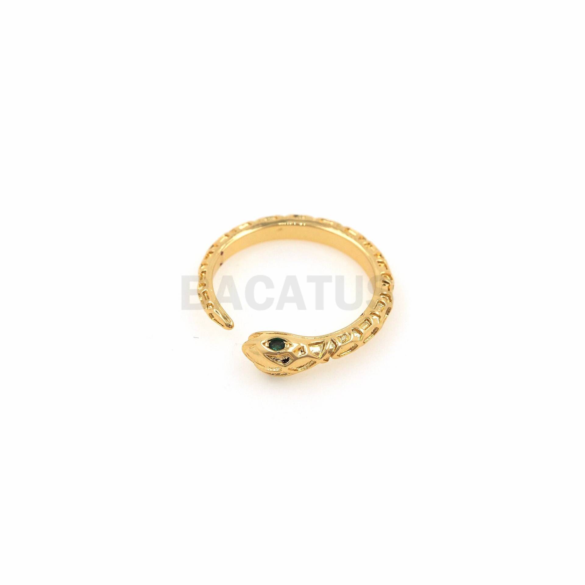 18K Gold Filled Schöner Schlangen Ring, Offener Ring, Verstellbarer Reptilien Ring von BACATUSCR