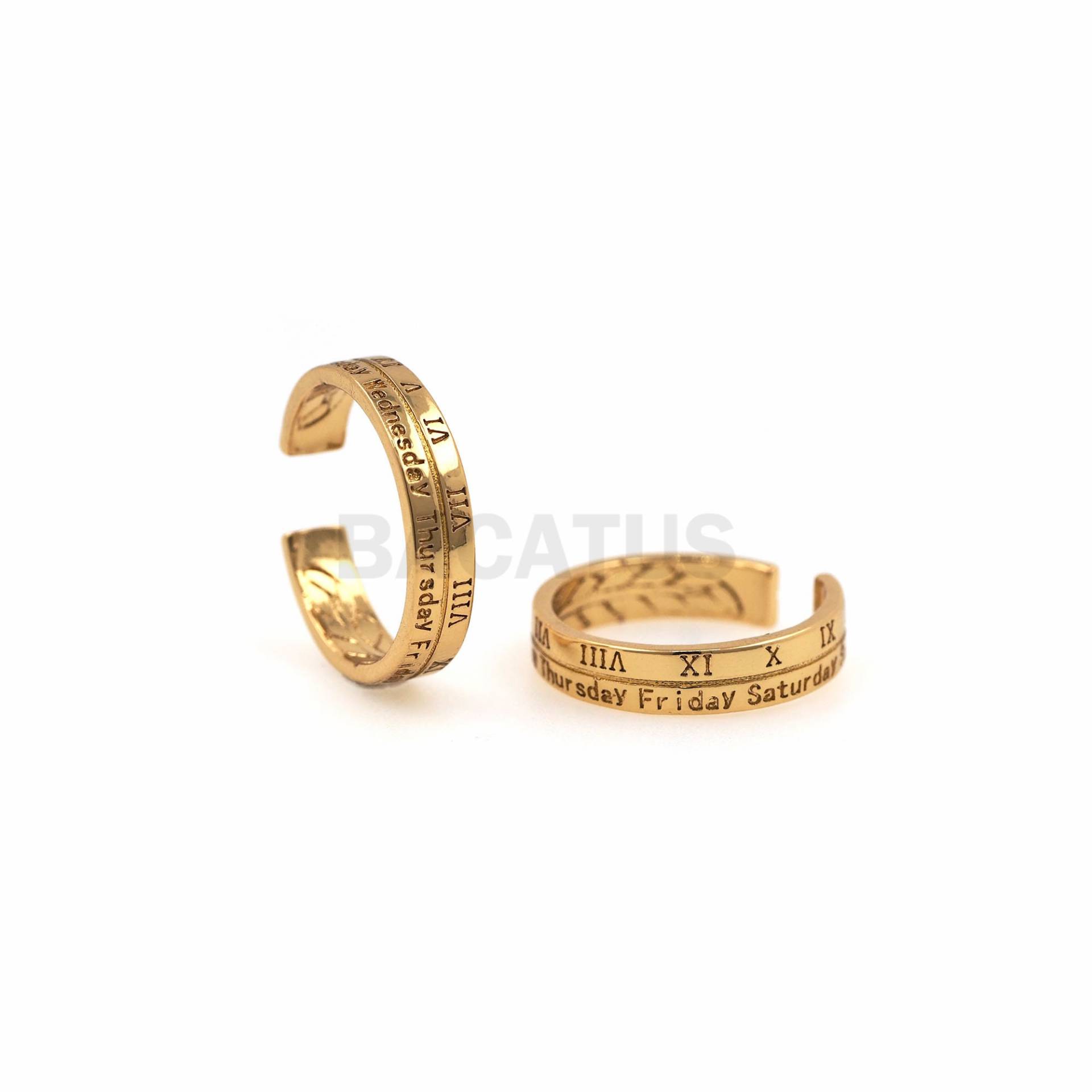 1Stk Runder Ring Goldring, Dicker Goldring Filigraner Ring, Stapelring, Schlichter Vollgoldring, Gravierte von BACATUSCR