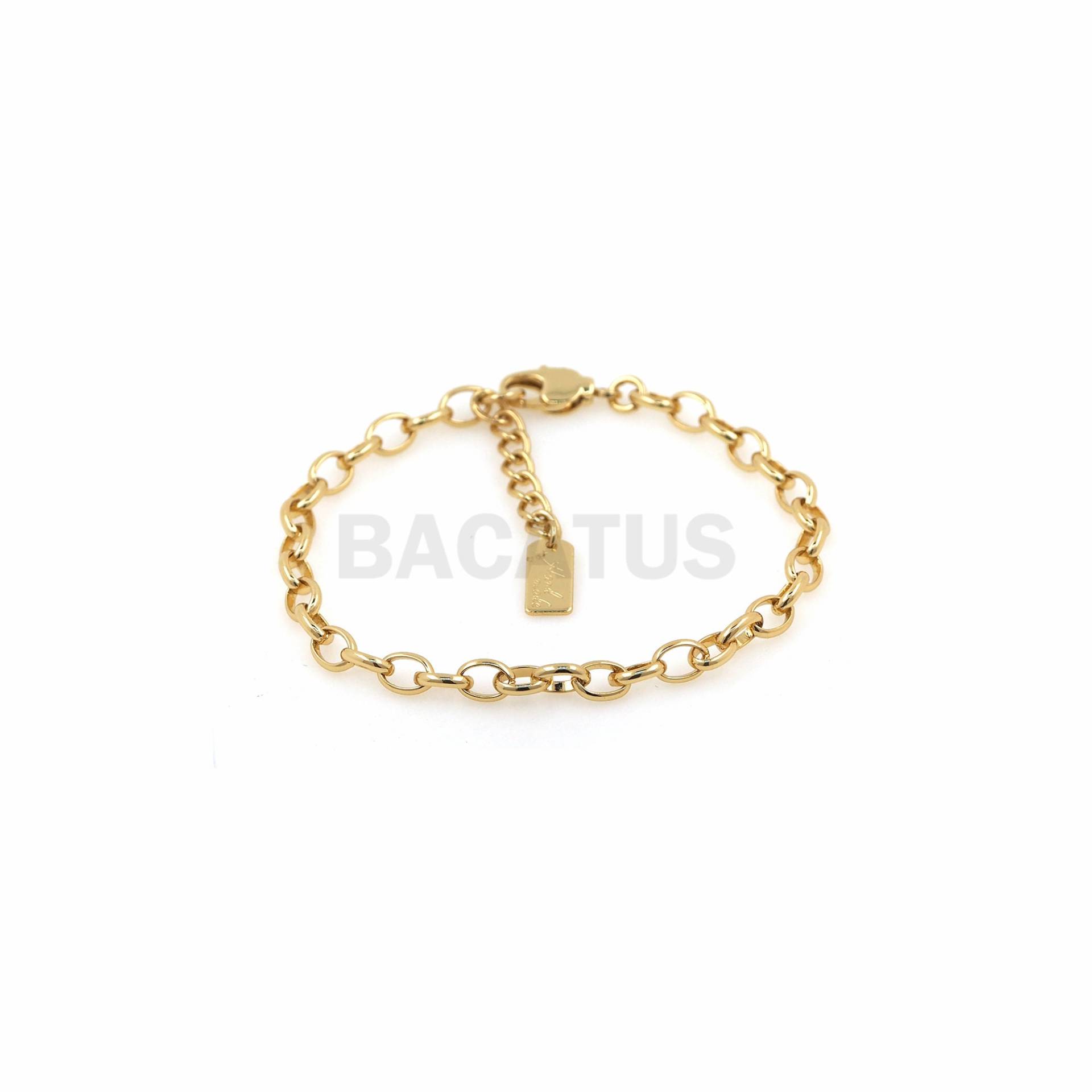 1stk Dünnes Ovales Hohlarmband Kleiner Anhänger Armband Geburtstag Geschenk 18K Gold Füllung von BACATUSCR