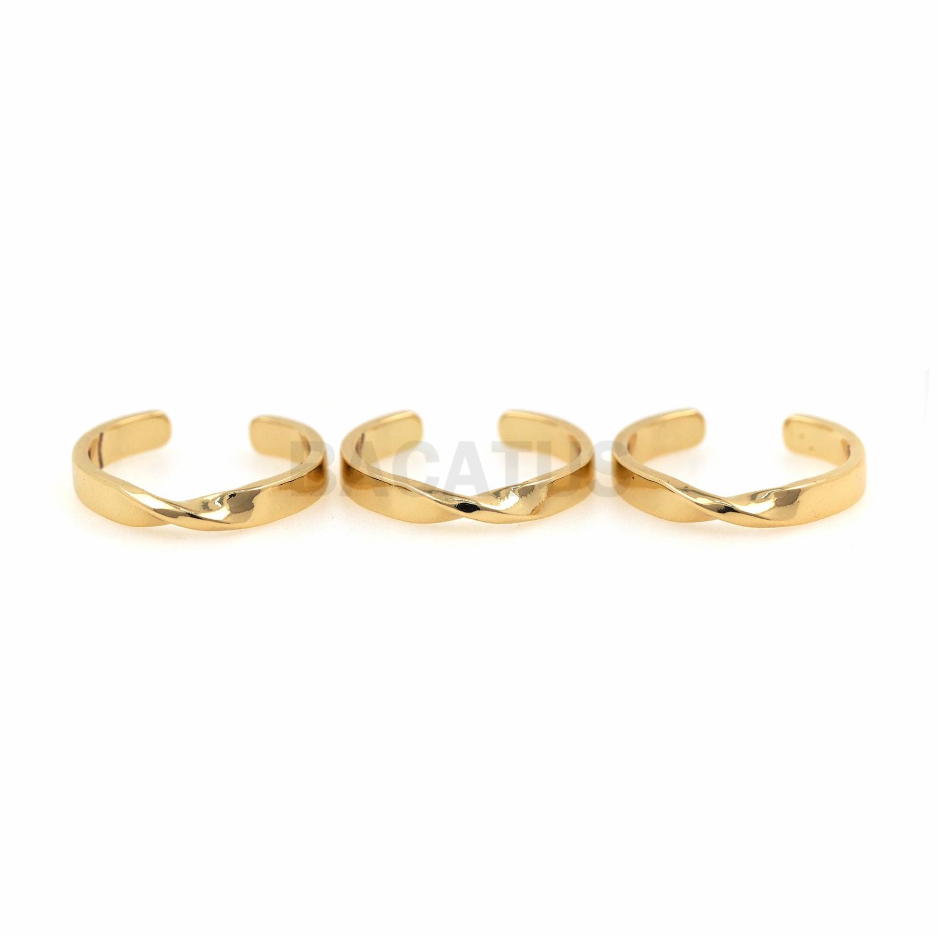 1stk Ring Weibliches Kreatives Design 18K Gold Filled Glänzender Offener Verstellbarer Geknoteter von BACATUSCR