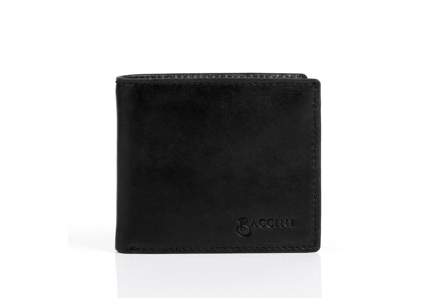 BACCINI Geldbörse Leder Geldbeutel Herren LEANDRO, Portemonnaie Echtleder für Herren, Wallet, Brieftasche schwarz von BACCINI