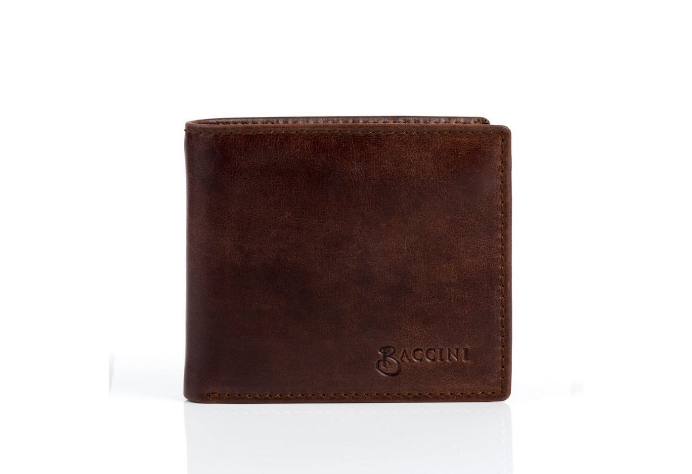 BACCINI Geldbörse Leder Geldbeutel Herren LEANDRO, Portemonnaie Echtleder für Herren, Wallet, Brieftasche vintage braun von BACCINI