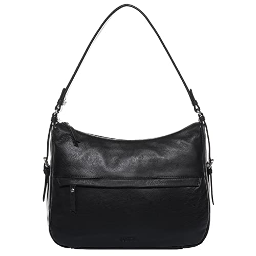 BACCINI Handtasche mit Langen Henkeln echt Leder - Henkeltasche ROSA - Schultertasche Damentasche - Ledertasche Damen schwarz handgefertigt von BACCINI