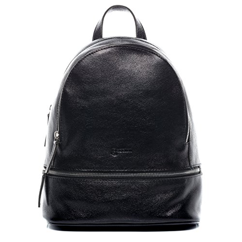 BACCINI Rucksack DINA aus Premium Leder I Lederrucksack groß für Damen I Moderner Daypack für City Stadt Business schwarz handgefertigt von BACCINI