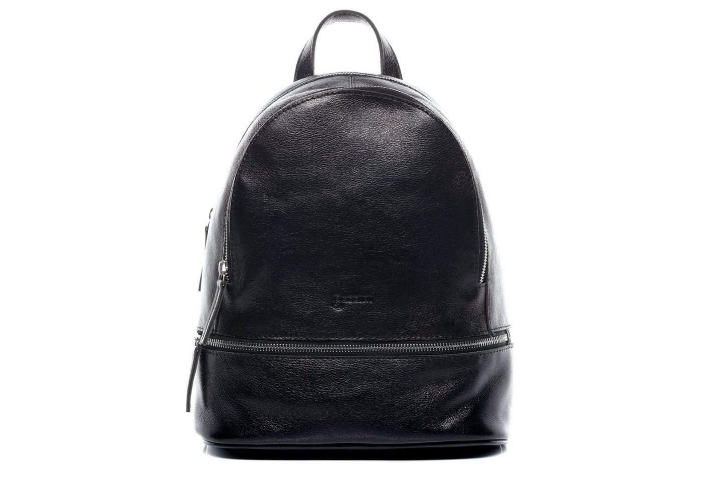 BACCINI Rucksack echt Leder Rucksack groß schwarz-schwarz, Cityrucksack Echtleder, Leder-Rucksack Daypack Damen schwarz von BACCINI