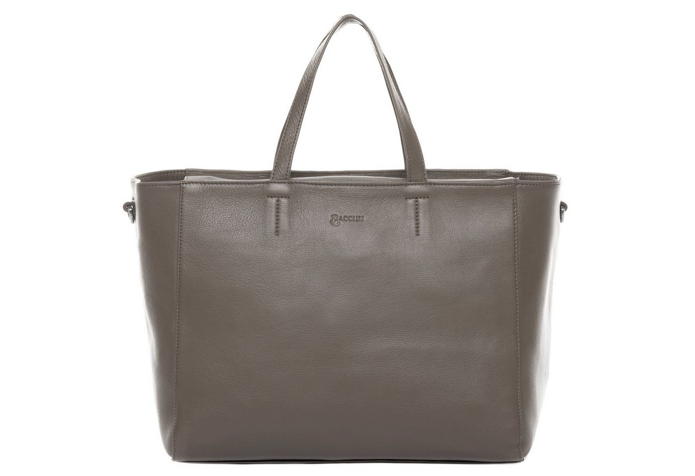 BACCINI Schultertasche Leder Henkeltasche Damen RENA, Ledertasche Echtleder für Damen, Henkeltasche taupe von BACCINI