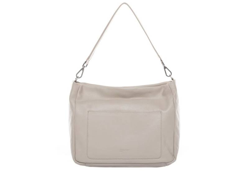 BACCINI Umhängetasche echt Leder Hobo Beutel Schultertasche groß ivory, Beuteltasche Echtleder für Damen, Umhängetasche ivory von BACCINI