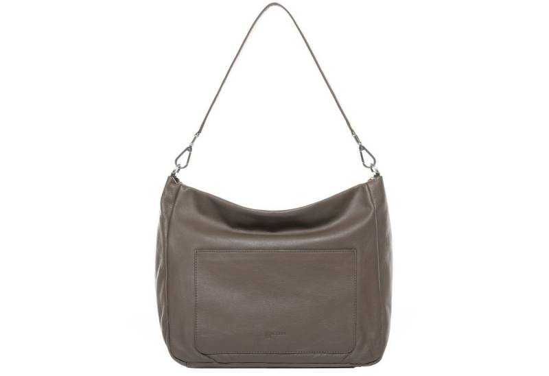 BACCINI Umhängetasche echt Leder Hobo Beutel Schultertasche groß taupe, Beuteltasche Echtleder für Damen, Umhängetasche taupe von BACCINI