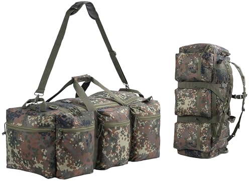 Backferry Große Militärische Reisetasche Seesack Army Stil Taktische und Sportausrüstungs-Ausrüstungstasche mit Militär-/Armee-Stil Rucksack Herren Schultergurte 100L von BACKFERRY