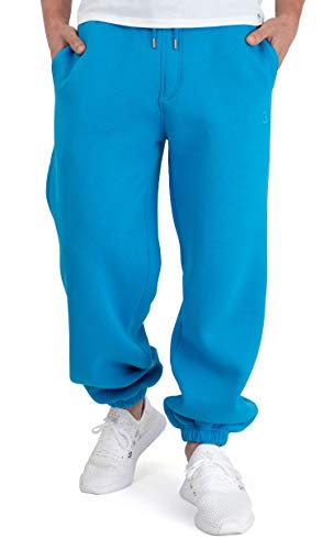 BACKSPIN Sportswear Jogginghose Herren & Damen Process Blau I Warme Unisex Jogging-Hose weit geschnitten mit 70% Baumwolle I Sweatpants kuschelig Freizeithose von BACKSPIN Sportswear