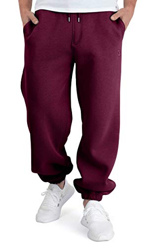 BACKSPIN Sportswear Jogginghose Herren & Damen Weinrot I Warme Unisex Jogging-Hose weit geschnitten mit 70% Baumwolle I Sweatpants kuschelig Freizeithose von BACKSPIN Sportswear