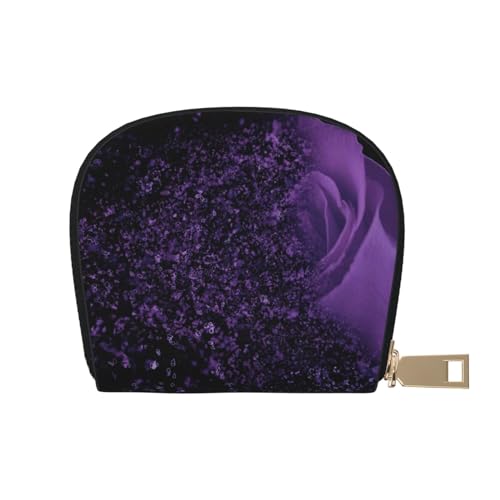 BACKZY Bedruckte und modische halbrunde Ledertasche, Motiv: fallende rote Herzen, geeignet zum Mitnehmen, Purple Rose, Einheitsgröße von BACKZY