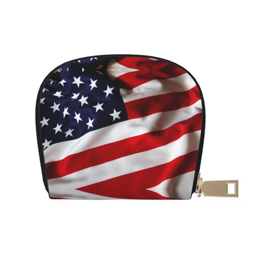 BACKZY Bedruckte und modische halbrunde Ledertasche, geeignet zum Mitnehmen, US-Flagge, Einheitsgröße von BACKZY