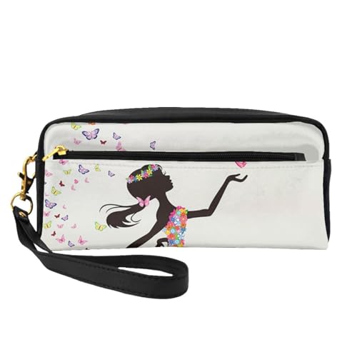 Girl Dance Kosmetiktasche mit Schmetterlings-Aufdruck, multifunktionale Aufbewahrungstasche, Schwarz , Einheitsgröße von BACKZY