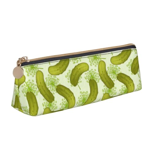 Sushi Dill Pickles Print Triangle Leather Stationery Bag - Cosmetic Bag, weiß, Einheitsgröße, Taschen-Organizer von BACKZY