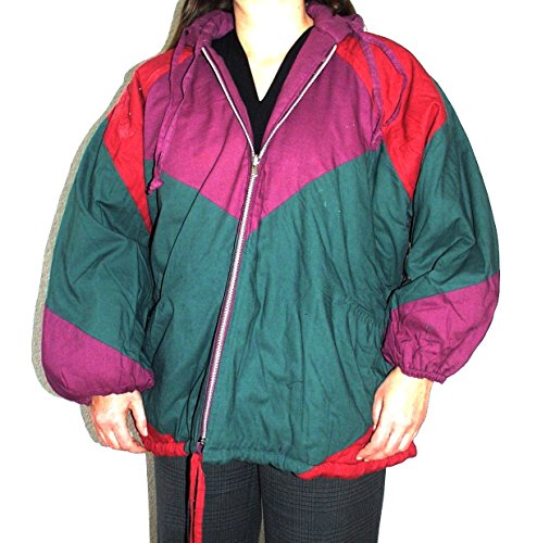 BAD TASTE Himalaya Wendejacke Nr. 1 mit Kapuze grün/rot/lila Größe XL 100% Baumwolle auch die Füllung Original 1980er Jahre von BAD TASTE