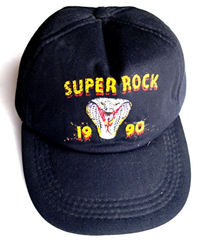 Basecap SUPER Rock 1990 Baseball Cap Whitesnake schwarz Transfer verstellbar bis Größe 61 von BAD TASTE