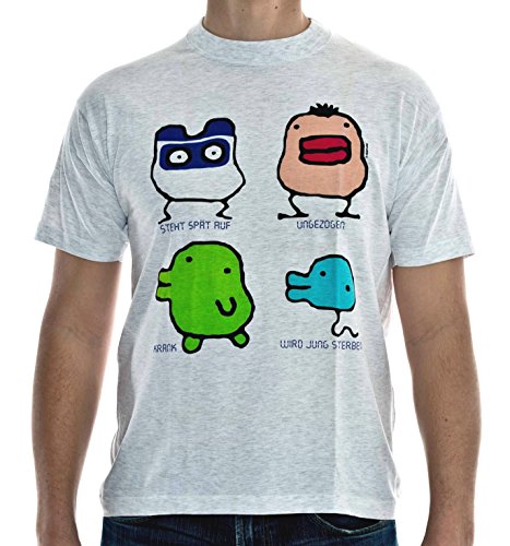 T-Shirt Tamagotchi Baumwolle grau meliert Siebdruck lieferbar in den Größen M, L und XL original 1990er Jahre Funshirt (L) von BAD TASTE