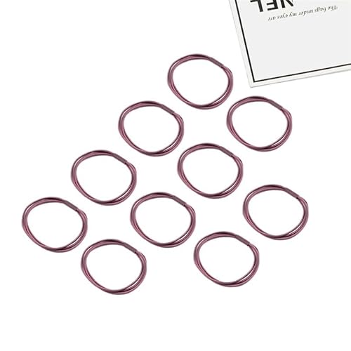 10 Stück Damen Mädchen einfache, einfache elastische Haarbänder, Haargummi, Bündel, Pferdeschwanz-Clips (Color : Rose Red, Size : Size fits all) von BADALO