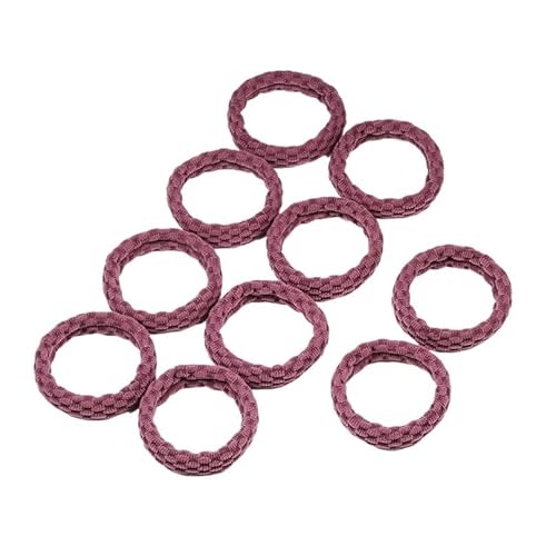 10 Stück Damen Mädchen einfache, einfache elastische Haarbänder, Haargummi, Bündel, Pferdeschwanz-Clips (Color : Rose Red-01, Size : Size fits all) von BADALO