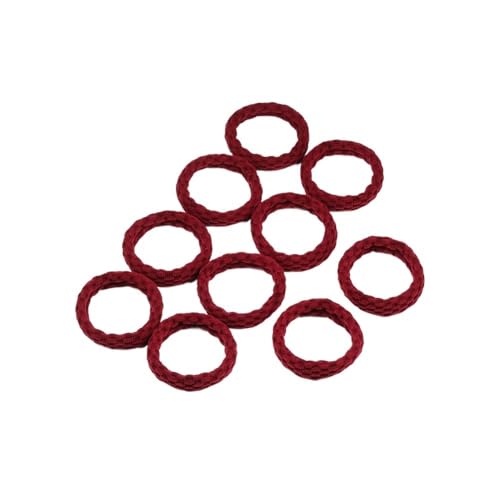 10 Stück Damen Mädchen einfache, einfache elastische Haarbänder, Haargummi, Bündel, Pferdeschwanz-Clips (Color : Wine Red, Size : Size fits all) von BADALO