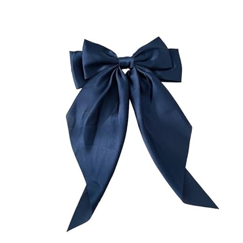 11 einfarbige Bänder, große Bänder, Haarspangen, Federklammern, Haarschmuck, Damen- und Mädchen-koreanische Sommer-Kopfbedeckung (Color : Navy Blue) von BADALO