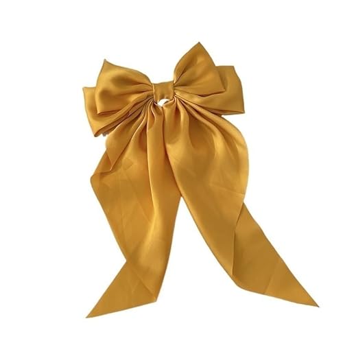 11 einfarbige Bänder, große Bänder, Haarspangen, Federklammern, Haarschmuck, Damen- und Mädchen-koreanische Sommer-Kopfbedeckung (Color : Yellow) von BADALO