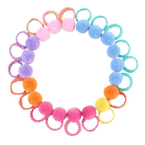 16 Stück elastische Haarbänder for Mädchen, Ball, Gummi-Haarseil, Pferdeschwanz-Kopfschmuck, Kinder-Dutt-Haar-Accessoires (Color : HALL1161003) von BADALO