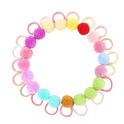 16 Stück elastische Haarbänder for Mädchen, Ball, Gummi-Haarseil, Pferdeschwanz-Kopfschmuck, Kinder-Dutt-Haar-Accessoires (Color : HALL1162) von BADALO