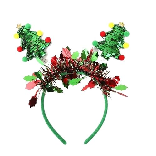 1PC Weihnachten Party Haarbänder Mädchen Weihnachten Baum Stirnbänder Frauen Mädchen Kinder Party Dekoration Haar Zubehör (Color : 5) von BADALO