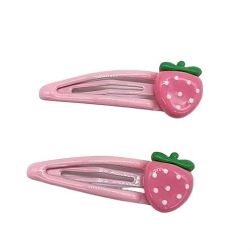 2pcs/set Cute Sweet Strawberry Hairpin Lovely Pink Hair Clips Women Girls Bangs Clips BB Snap Clip Hair Accessories (Color : As pic) von BADALO