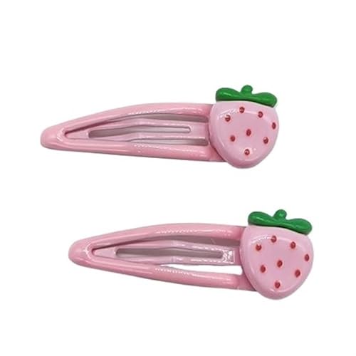 2pcs/set Cute Sweet Strawberry Hairpin Lovely Pink Hair Clips Women Girls Bangs Clips BB Snap Clip Hair Accessories (Color : As pic-01) von BADALO