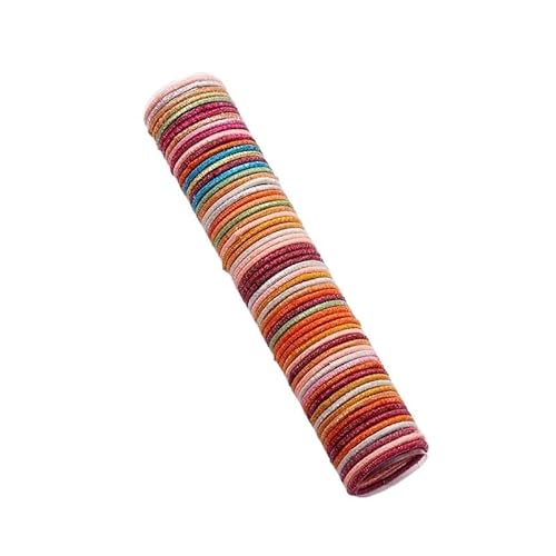 50/200 Stück Nylon elastisches Gummiband Mädchen niedliche Haarbänder Haarschmuck Kinder Candy Farbe Pferdeschwanzhalter Stirnband Ornamente (Color : Style 01, Size : 50pcs) von BADALO