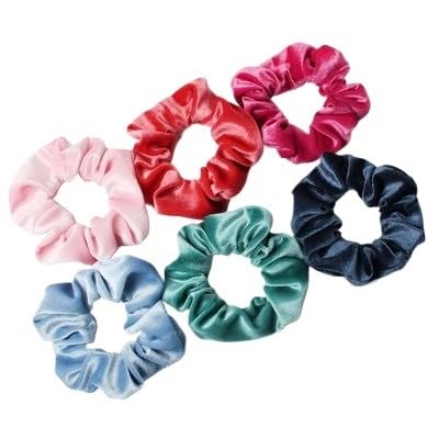 6 Samt-Haarbänder, elastische Haarbänder for Damen, einfarbig, Mädchen, Pferdeschwanzhalter, Haarbänder, Haar-Accessoires (Color : Blue) von BADALO