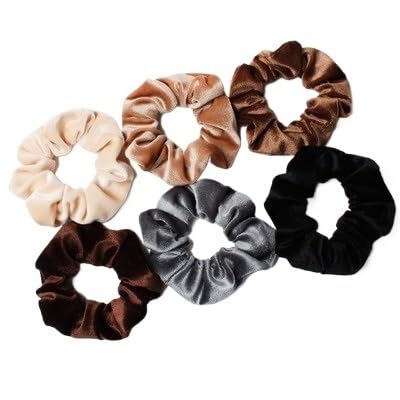 6 Samt-Haarbänder, elastische Haarbänder for Damen, einfarbig, Mädchen, Pferdeschwanzhalter, Haarbänder, Haar-Accessoires (Color : Brown) von BADALO