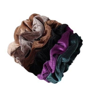 6 Samt-Haarbänder, elastische Haarbänder for Damen, einfarbig, Mädchen, Pferdeschwanzhalter, Haarbänder, Haar-Accessoires (Color : M) von BADALO