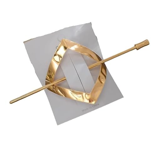 Geometrische Gold Silber Farbe Metall Haar Stick Frauen Pferdeschwanz Halter Styling Werkzeuge Trendy Zubehör Koreanische Gabeln Haarnadel Schmuck (Color : A2-Gold) von BADALO