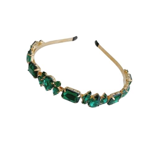 Haarschmuck Damen-Stirnband mit vollem Strassstein Haarband aus Retro-Legierung mit feinem Rand Hunderte von schönen Haaren (Color : Green) von BADALO