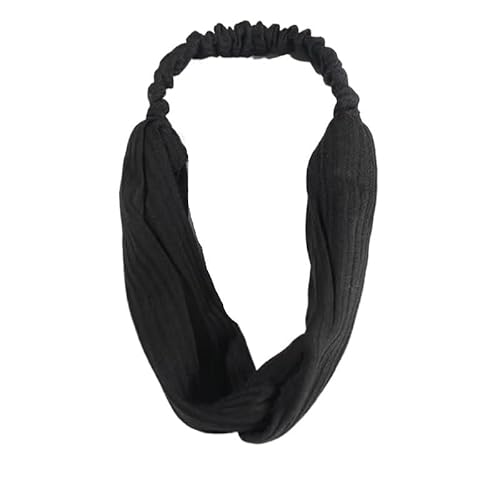 Haarschmuck for Damen, gestreiftes Stirnband, rutschfestes elastisches Haarband for Teenager, langes Haar, Knoten-Stirnband (Color : Black) von BADALO