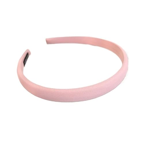 Kariertes Haarband Damen einfarbiges Stirnband Retro elegantes Haarband Kopfschmuck Schwamm elastisches Haarband (Color : Pink) von BADALO