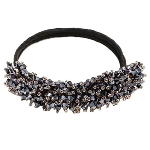 KoreanCrystal Perle Hochsteckfrisur Haarspangen Elegante Zopf Haarspangen Kopfbedeckung Mädchen Frauen Haarschmuck (Color : Dark blue) von BADALO
