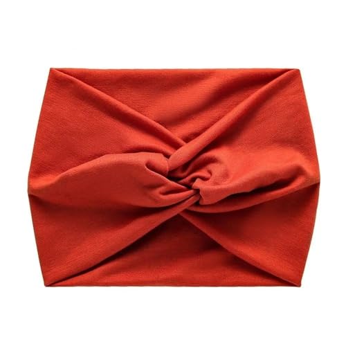 Verdrehtes breites Stirnband for Damen, übergroßes Stirnband, Fitness-Stirnband, Yoga-Haarband, verdrehtes dickes Haar-Accessoire (Color : Orange Red) von BADALO
