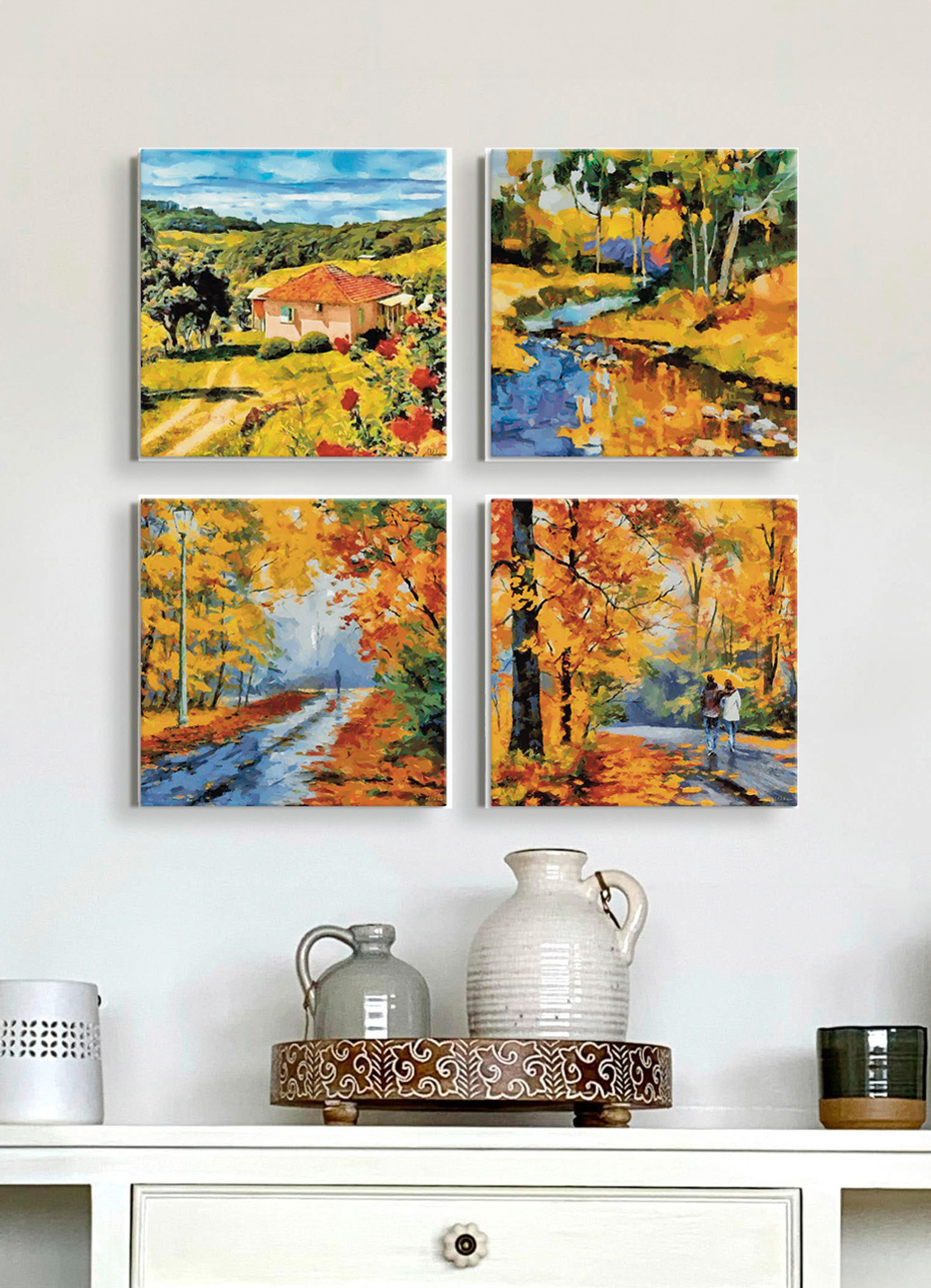 4-teiliges Bilder-Set, Bunt 4-teiliges Bilder-Set, Bunt von BADER