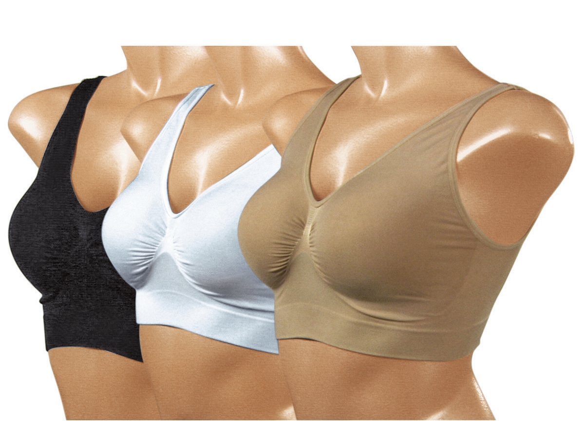 Ahh Bra, 3er-Bustier-Set, Weiss Beige Schwarz, Größe XXL von BADER