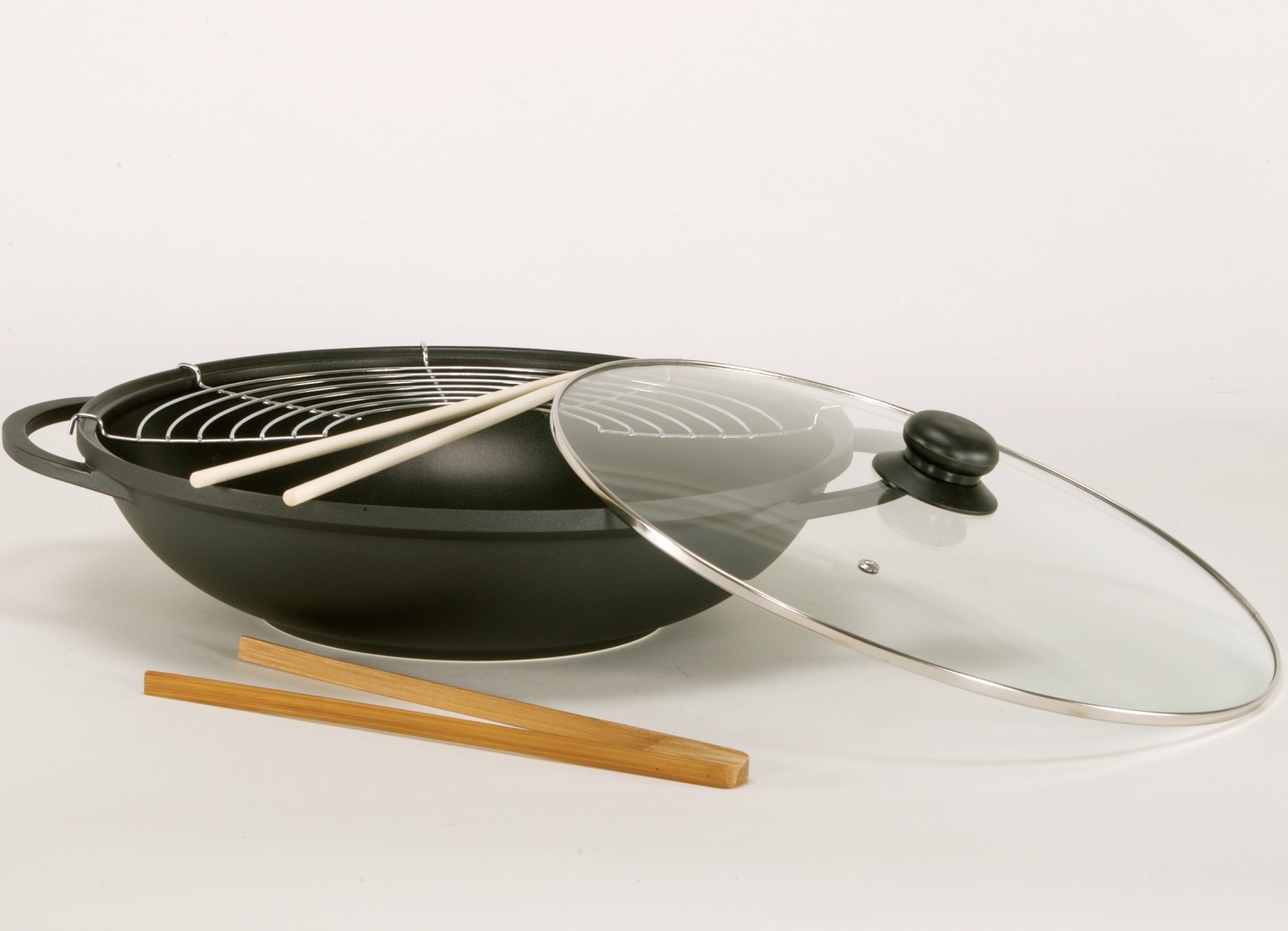 Aluguss-Wok-Set, Anthrazit Aluguss-Wok-Set, Anthrazit von BADER