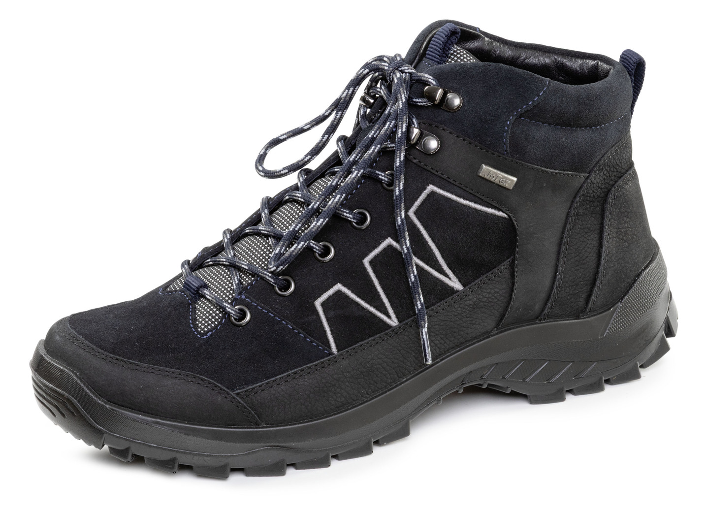 Atmungsaktive Herren-Boots, Weite K, mit herausnehmbarem Fußbett, Schwarz-Nachtblau, Größe 43 von BADER