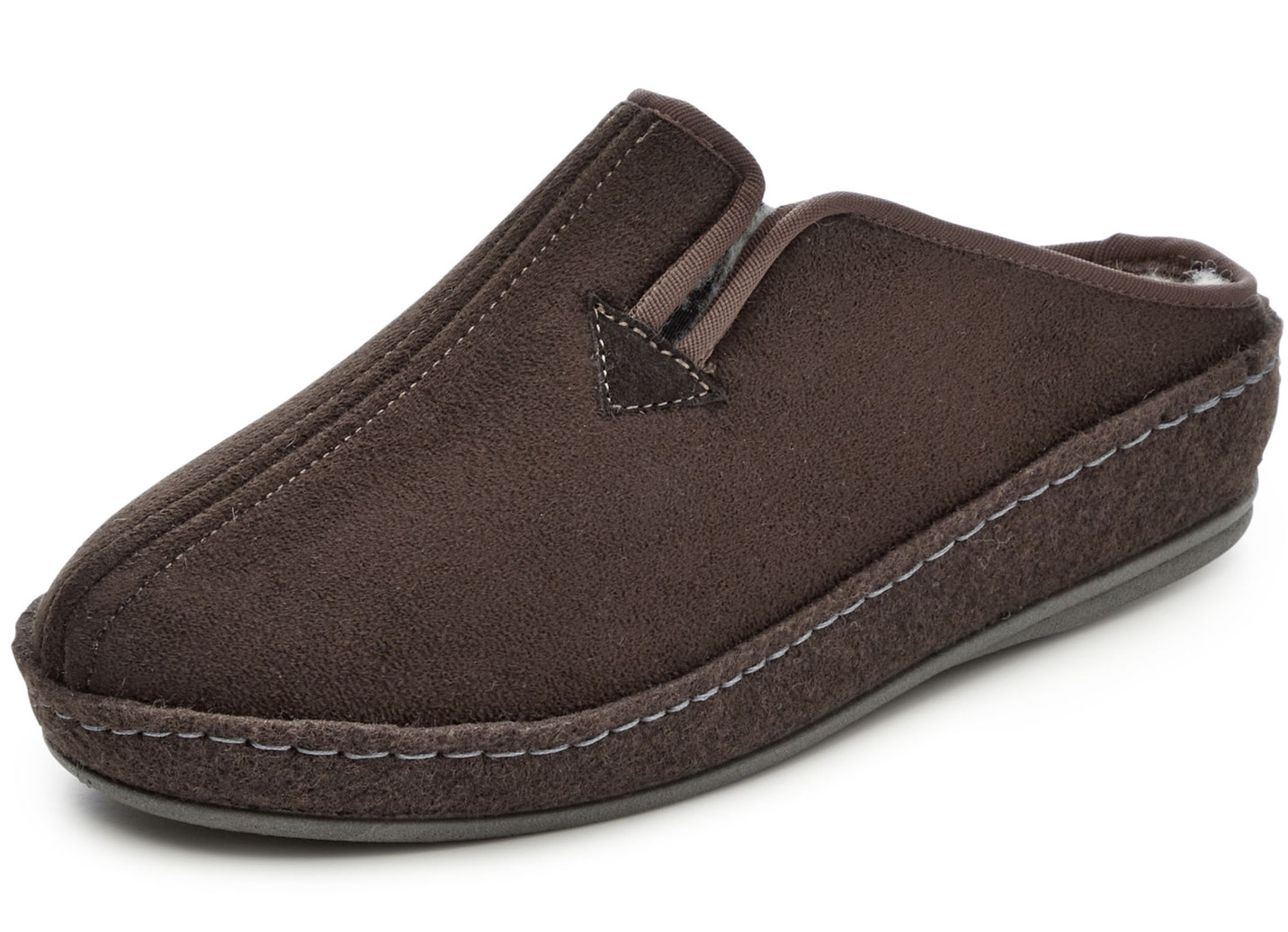 Atmungsaktive Herren-Hausschuhe, mit Schurwolle, Braun, Größe 43 von BADER