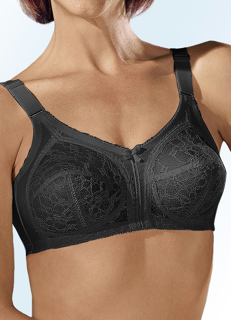 BH mit unterlegter Spitze, Cup C, Schwarz, Größe 100 von BADER