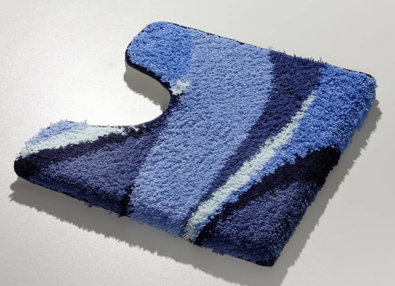 Badgarnitur mit rutschhemmend beschichteter Rückseite, Größe 108 (Stand-WC-Vorleger, 45/ 50 cm), Blau von BADER